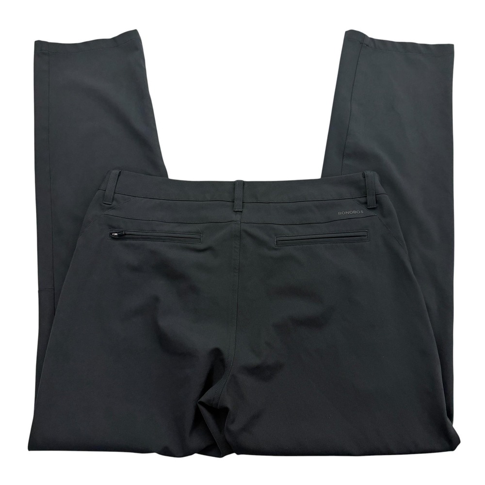 Bonobos Pants Mens 33 X 32 Black Chino Slim Flat Front Microfiber Golf